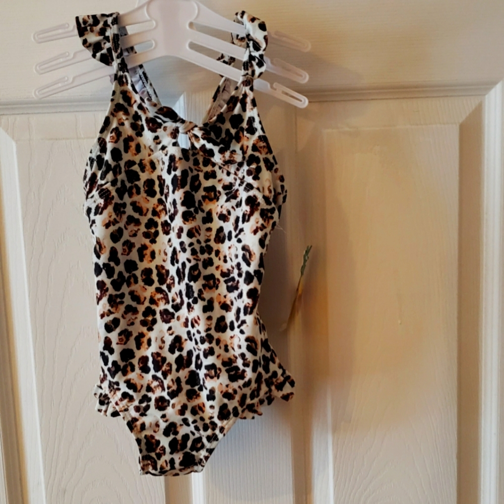 Girls 4t leopard one piece swimsuit